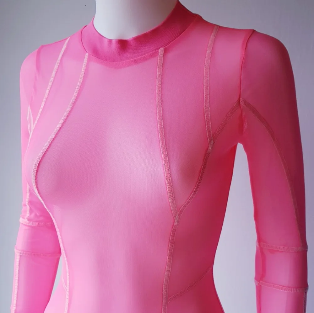 Pink Neon Mesh Dress 🩷 - Picture 6 of 9